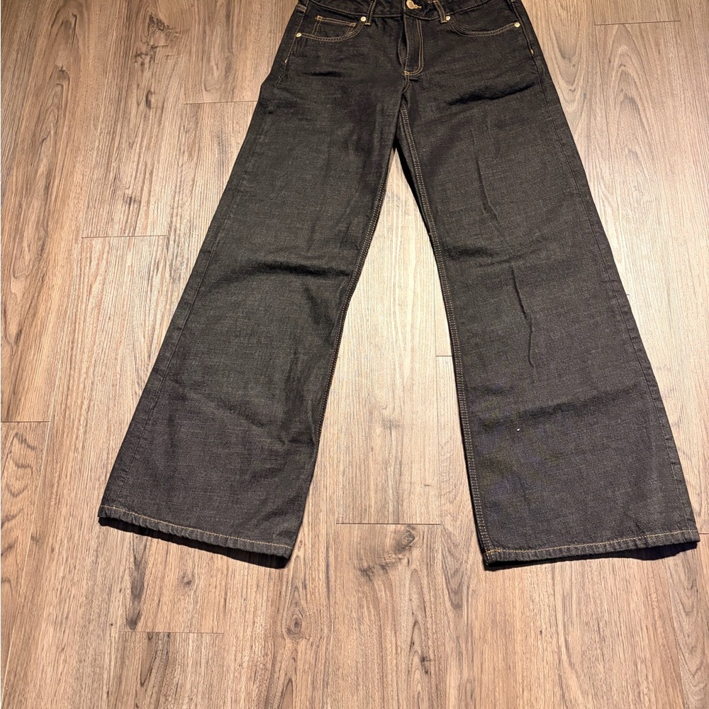Zara Dark Charcoal Wide-Leg Jeans